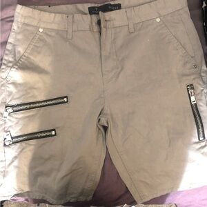 Armani exchange grey shorts with zipper details waist size is 33